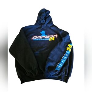 Vintage Winners Circle Black Graphic Nascar Jeff‎ Gordon 24 Hoodie Size XL